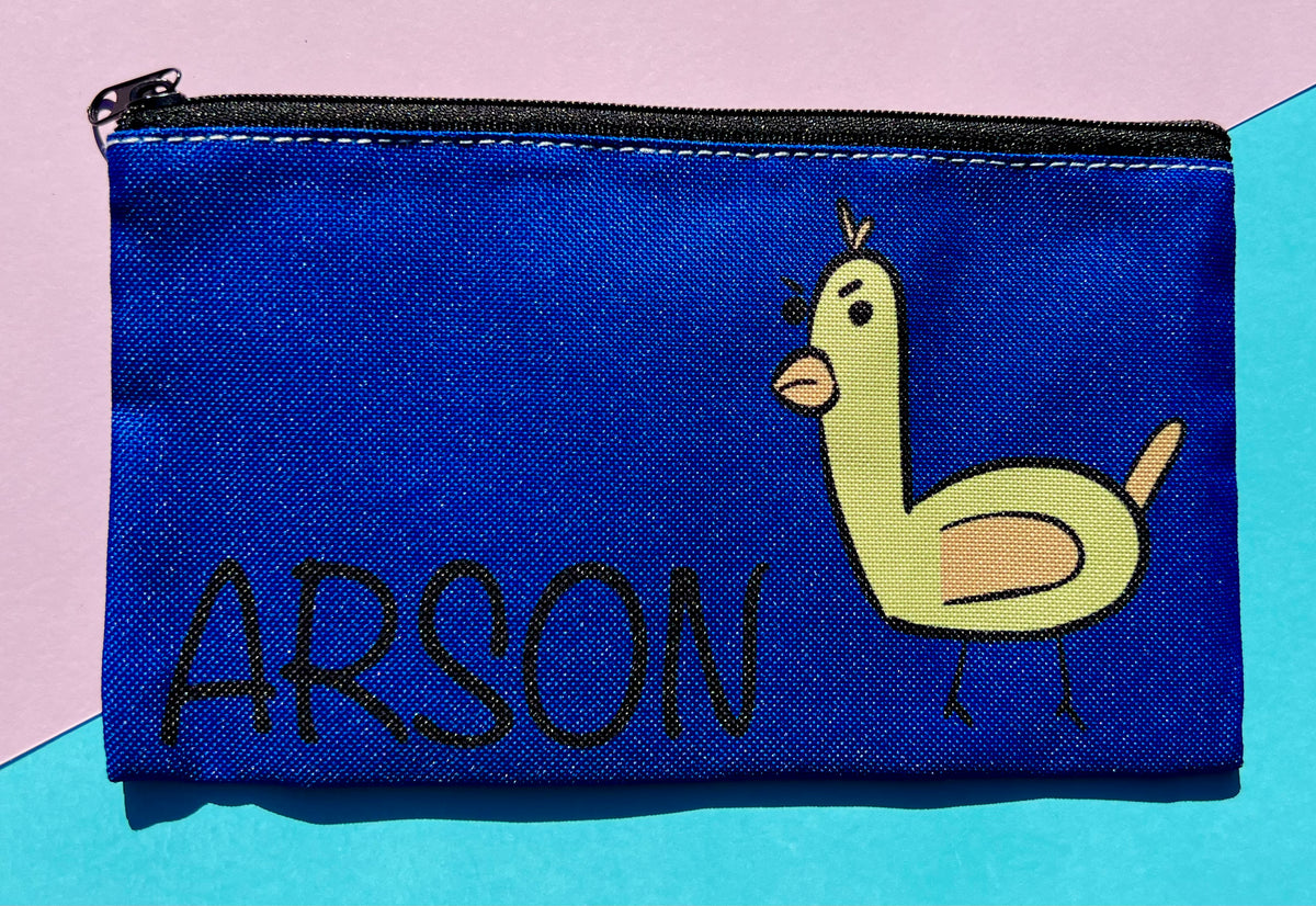 Arson chicken canvas pencil case – Frog and Fern Studios