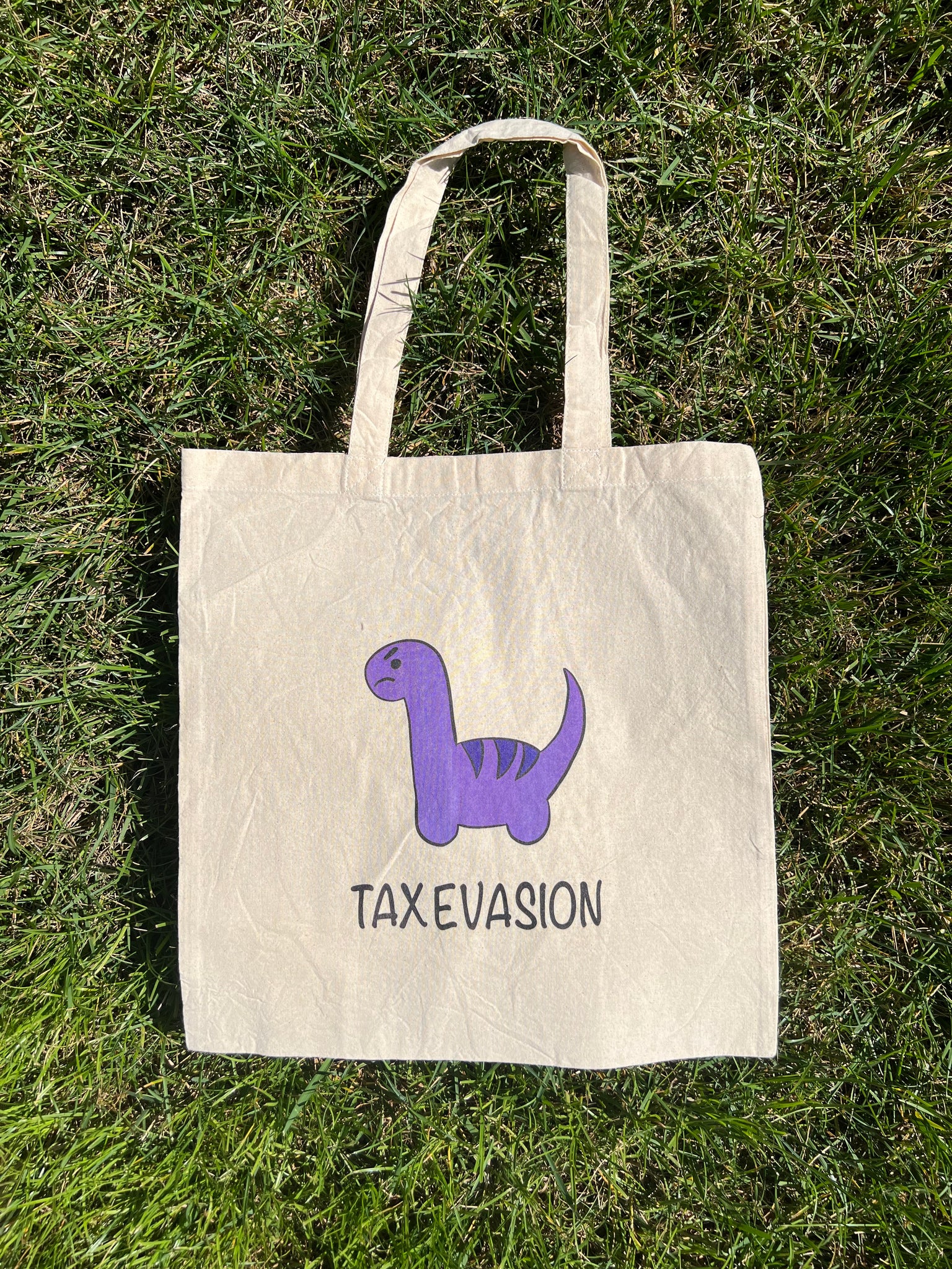 Tax Evasion Dinosaur Canvas Tote Bag