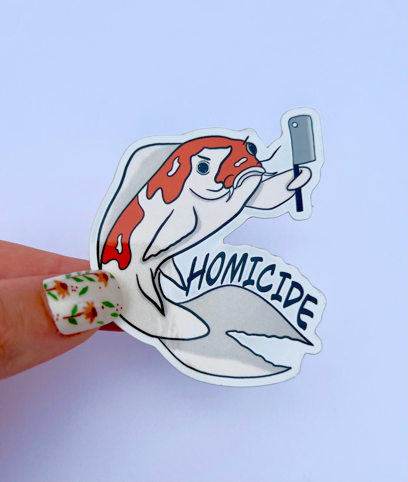 Homicide koi fish vinyl glossy sticker